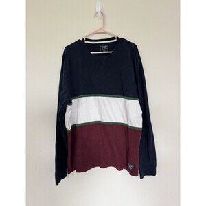 Abercrombie Long Sleeve Shirt Mens XXL Blue Colorblock Y2K vintage Preppy Top